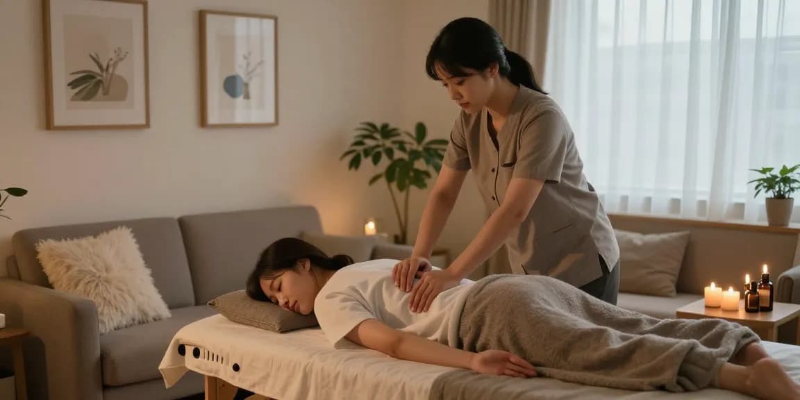 Incheon출장안마 massage therapy in a cozy living room with soothing ambiance.