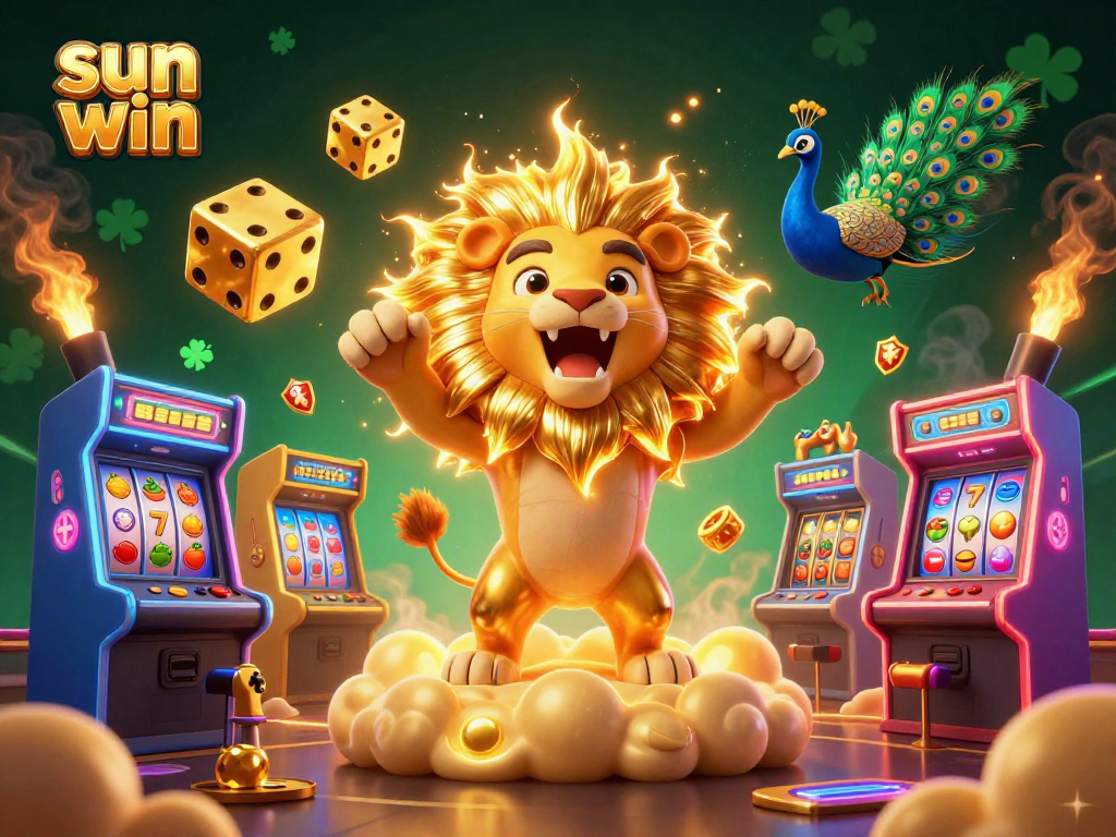 Experience the thrill of sun win adventures with a colorful casino-themed illustration.