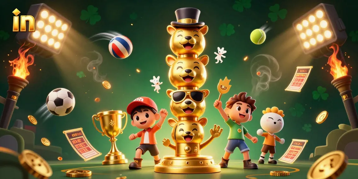 Experience thrilling casino action in a vibrant 3D sports gambling scene with a dynamic golden totem.