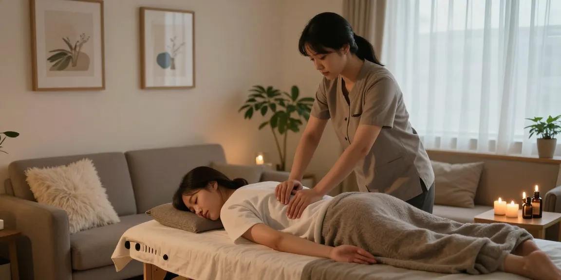 Incheon출장안마 massage therapy in a cozy living room with soothing ambiance.