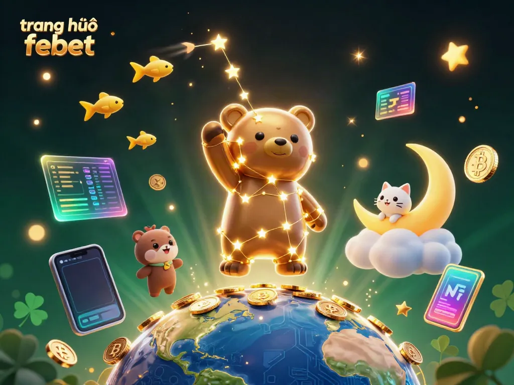 Engage with the enchanting world of trang chủ febet and explore vibrant casino themes with sparkling gold coins and celestial characters.