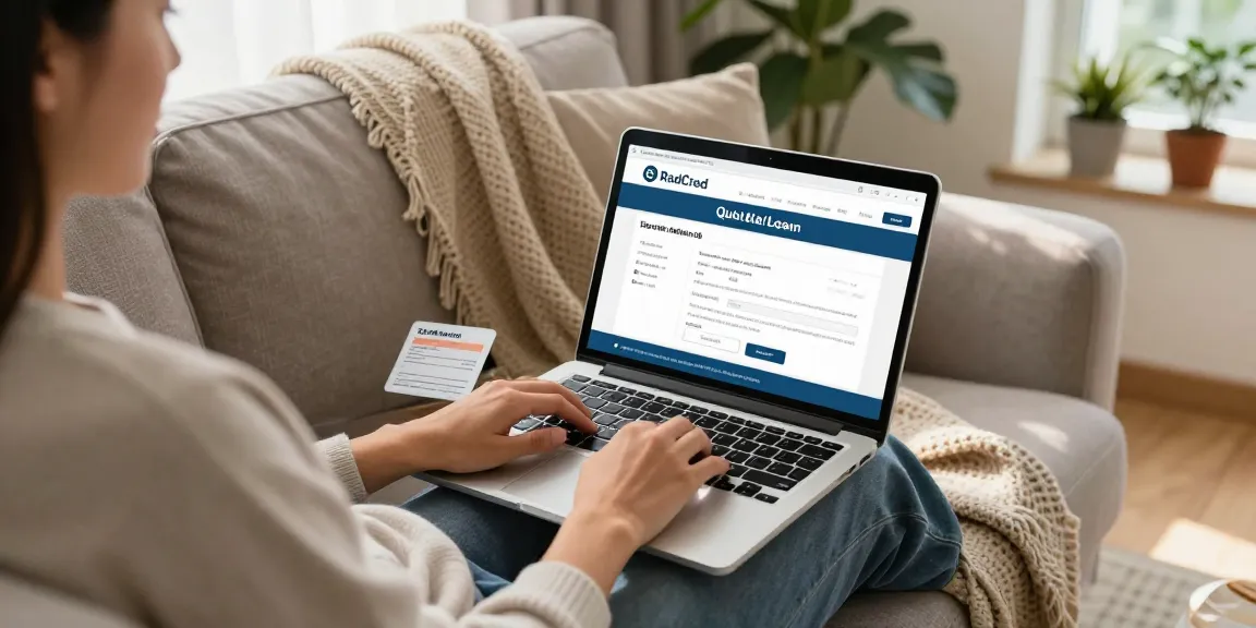 Person applying for a 150 dollar loan online in a cozy living room.