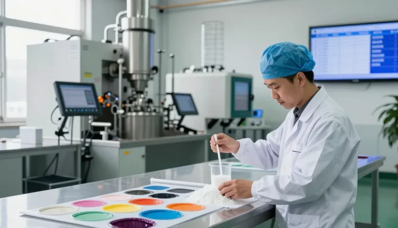Jiefa Lignosulfonate in use during dye production process in modern industrial facility